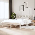 Cadre de lit lit adulte pour chambre � coucher blanc bois de pin massif 140x190 cm vidaxl