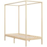 Cadre de lit  baldaquin bois de pin massif 90 x 200 cm