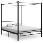 Cadre de lit  baldaquin sans matelas noir 160x200 cm mtal vidaxl