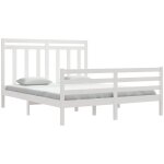 Cadre de lit sans matelas blanc 160x200 cm bois massif vidaxl