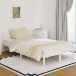 Cadre de lit sans matelas bois de pin massif 120x200 cm blanc vidaxl