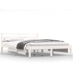 Cadre de lit sans matelas bois de pin massif 140x190 cm blanc vidaxl