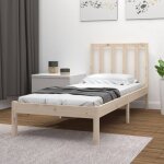 Cadre de lit bois de pin massif 90x190 cm simple Cadre de lit bois de pin massif 90x190 cm simple