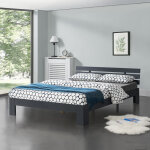 [en. casa] - cadre de lit design nivala  sommier  lattes capacit de charge 150 kg lit double styl ...