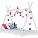 Vidaxl - lit pour les enfants blancs dans des rideaux en bois solides divers dimensions taille : 80x160 ... Vidaxl - lit pour les enfants blancs dans des rideaux en bois solides divers dimensions taille : 80x160 ...