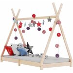 Vidaxl - lit pour les enfants en bois massif de rideau de pino indien diverses dimensions taille : 90x200 ...