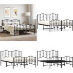 Cadre de lit m�tal sans matelas avec pied de lit noir 140x200cm - cadre de lit noir - lit avec pieds ...