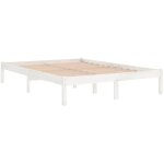 Vidaxl ? cadre de lit en bois massif blanc 160x200 cm ? dimensions totales 205, 5 x 165, 5 x 31 cm ? ...
