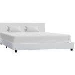Cadre de lit sans matelas blanc similicuir 140x200 cm vidaxl