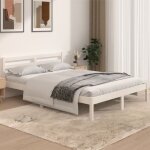 Cadre de lit sans matelas bois de pin massif 140x190 cm blanc vidaxl