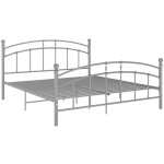 Cadre de lit sans matelas gris mtal 160x200 cm vidaxl