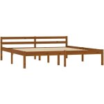Vidaxl ? cadre de lit en pin massif marron miel 160x200 cm ? design moderne ? facile � assembler ? lattes ...
