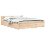 Cadre de lit avec tiroirs 135x190 cm double