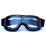 (cadre noir + lentille transparente) lunettes de moto et jet lunettes de protection masques de moto 18x8cm ...