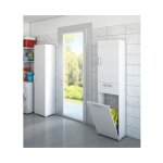 Meuble de buanderie 45x32x195 cm blanc frne avec porte, tiroir et panier  linge - acero