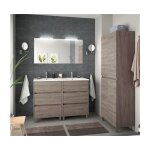 Abitare - meuble de salle de bain au sol 120 cm en bois chêne eternity avec lavabo en porcelaine - amalfi ... Abitare - meuble de salle de bain au sol 120 cm en bois chêne eternity avec lavabo en porcelaine - amalfi ...