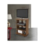 Abitare - meuble tv 60x45x81 cm noyer antique avec deux �tag�res - bologna