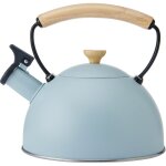 La cafetire bouilloire sifflante avec poigne en bois rsistant  la chaleur, rsistante  la corrosion, ...