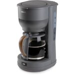 Cafetiere filtre - domo - do754k - 1, 25 l - 10 tasses - gris / bois