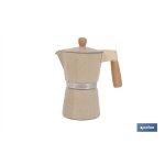 Cafeti�re � induction italienne 6 tasses, aluminium, 17 x 10, 5 x 19, 5 cm, beige granit