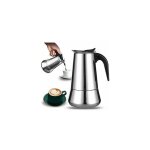 Cafetière italienne 12 tasses en acier inoxydable compatible tous types de feux 12 tasses Cafetière italienne 12 tasses en acier inoxydable compatible tous types de feux 12 tasses