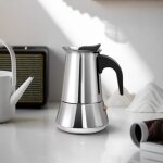 Cafeti�re italienne - 2 tasses - 100ml - moka pot cafeti�re moka en acier inoxydable, espresso maker, ...