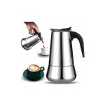 Snq - cafetire italienne, 2 tasses en acier inoxydable compatible avec tous les types de lampes, 100ml ...