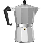 Cafeti�re italienne 6 tasses en aluminium, cafeti�re moka classique, expresso maker avec valve de s�curit�, ...