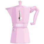 Cafeti�re italienne 6 tasses en aluminium rose pastel ? syst�me anti - gouttes ? fabrication italienne ...