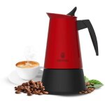 Cafeti�re italienne cecotec piccolina 600 red. 300 ml, 6 tasses de caf�, acier inoxydable, adapt�e � ...