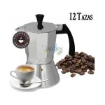 Cafetire italienne induction en acier inoxydable 12 tasses, compatible toutes sources de chaleur sauf ...