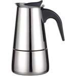 Cafeti�re italienne moka inox - 4 tasses, 200 ml - compatible induction, gaz, vitroc�ramique