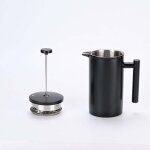 Cafeti�re � piston 350 ml (2 tasses) noir en acier inox � double paroi isolante i french press isotherme ...