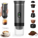 Cafeti�re portable 3 en 1, rechargeable cafeti�re portable de voyage, 12v expresso machine a cafe pour ...