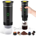 Cafeti�re portable 3 en 1, rechargeable cafeti�re portable de voyage, 12v machine a cafe pour capsule, ...