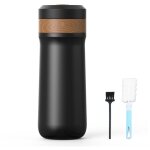 Cafeti�re � presse fran�aise pour voyage, filtre � 2 couches, maille � double paroi en acier inoxydable, ...