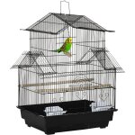 Cage � oiseaux design maison perchoirs mangeoires balan�oire 3 portes plateau excr�ment amovible + poign�e ...