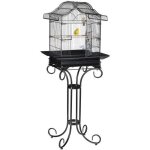 Cage a oiseaux noire avec support