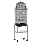 Cage � oiseaux sur pied, voli�re sur roulettes avec balan�oire, support, design maison, 50, 5 x 41 x ...