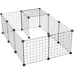 Cage parc enclos pour animaux domestiques l 106 x l 73 x h 36 cm bords arrondis fil mtallique noir 55 ...