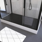 Aurlane - caillebotis en bois composite gris pour cabine rectangulaire - dimensions 153. 5 x 70 x 3. ...