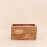 Caisse en bois et rotin 25x15cm
