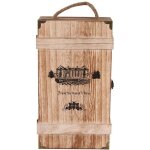 Caisse bois vintage 2 bouteilles vin rouge casier stockage portatif pr�sentoir anniversaire no�l