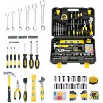 Caisse � outil complete 108 pi�ces - boite � outils m�nagers, malette outils avec jeu de tournevis, marteau, ...