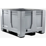 Caisse palette 1000 x 1200 x 760 mm 610 l avec 3 semelles - gris - gilac