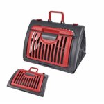 Caisse de transport pliable pour animaux - anthracite / rouge - l 46 x l 35 x h 33 cm - livraison gratuite ...