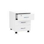 Sans marque - caisson bois cubo 3 tiroirs blanc - maxiburo