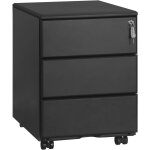 Caisson de bureau en acier et nylon, caisson de rangement avec serrures et roulettes, 39x52, 4x54cm, ...