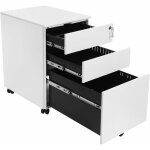 Songmics - caisson de bureau � roulettes avec 3 tiroirs et classeur suspendu, armoire de bureau verrouillable ...