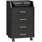 Caisson de bureau - vinsetto - rangement � 4 tiroirs - mobile sur roulettes - bois - 40 x 36 x 65 cm ...